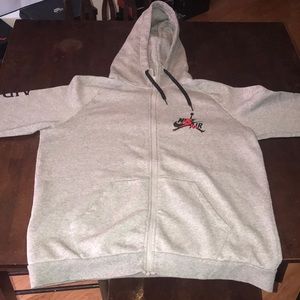 Black Grey and Red Air Jordan Zip-up